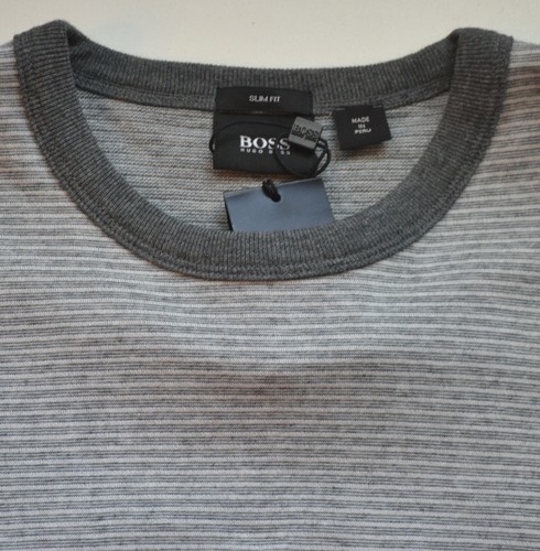 NWT Hugo Boss Black Label By Hugo Boss Slim Fit Sweater Microstripe Sweatshirt - Picture 4 of 12