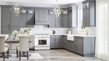 RTA Wood 10X10 Modern Shaker Grey Kitchen Cabinets Dark Gray Lifetime Warranty