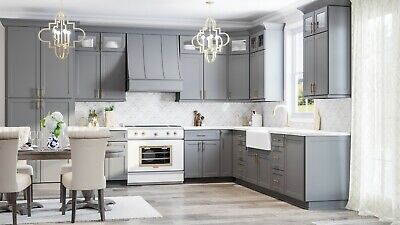 Rta All Wood 10x10 Modern Contemporary Shaker Grey Kitchen