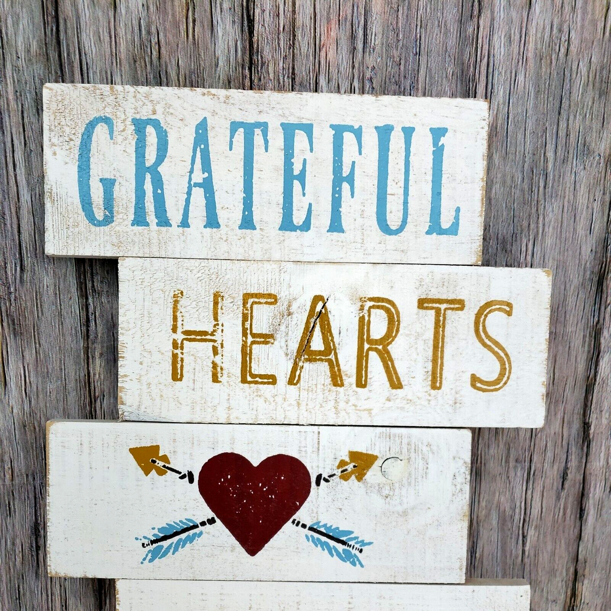 Grateful Hearts Gather Here Rustic Solid Wood Thankful Shiplap