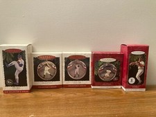 MLB Hallmark Keepsake Ornaments Lot of 5 - Ryan, Gehrig, Paige, Robinson, Ripken