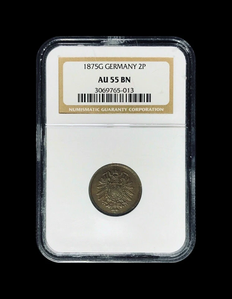 GERMANY. 1875, 2 Pfennig, G - NGC AU55 - Empire, Karlsruhe - Image 2 of 4