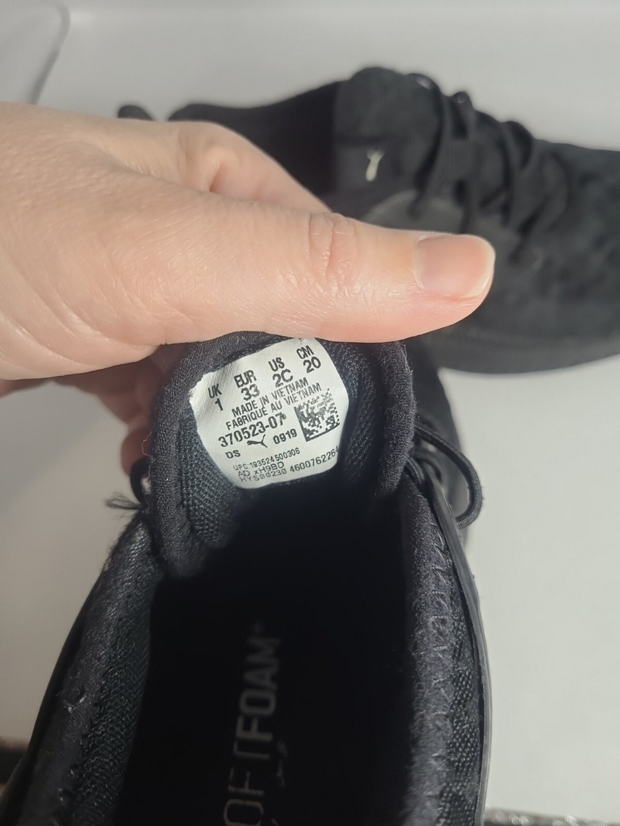 Youth Puma Sneakers Size 2C Black | eBay