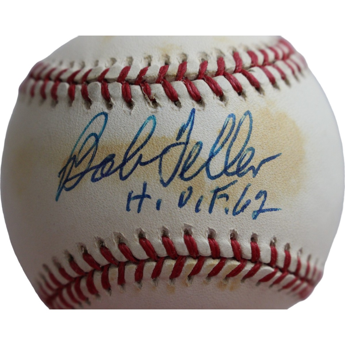 Bob Feller Autographed American League Baseball HOF Toned