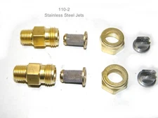 Carpet Cleaning Wand Jet Assembly  W/ 110-2 Stainless Steel Jets