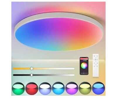 CANMEIJIA LED Deckenleuchte, 12 Zoll 24W Smart Deckenleuchten RGB dimmbar mit