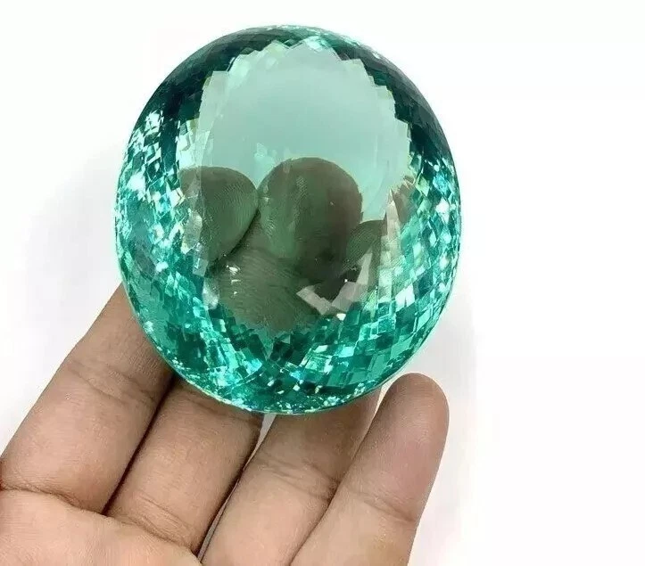 Ocean Blue 256.55 Ct Certified Huge Topaz Oval Cut Brazilian Natural Gemstone - Image 2 of 4