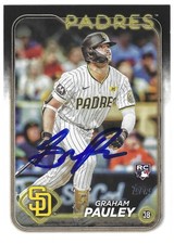 GRAHAM PAULEY SIGNED 2024 TOPPS UPDATE BASEBALL CARD SAN DIEGO PADRES #US84