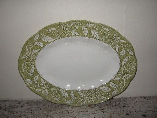 J & G Meakin Ironstone China Platter Renaissance Green 12" VGC - Picture 2 of 4
