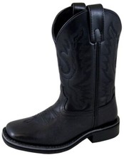 Smoky Mountain Western Boots Boys Outlaw Square Toe Black 3756Y