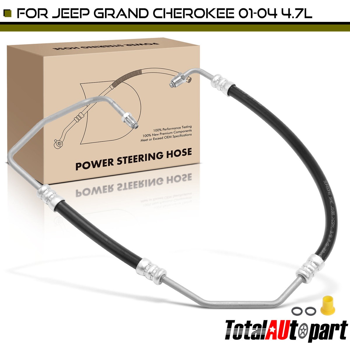 Power Steering Pressure Line Hose Assembly - 48.375 Inch - Compatible With 1999 - 2004 Jeep Grand Cherokee 4.0L 6-Cylinder 2000 2001 2002 2003