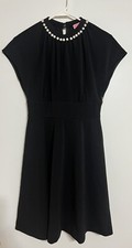 Kate Spade Size 0 Faux Pearl Embellished Crepe A-Line Dress Little Black Dress