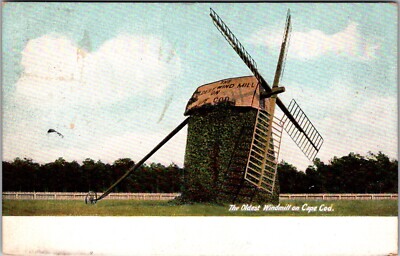 Vintage Postcard Oldest Windmill on Cape Cod Ji-10