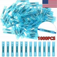 1000Pcs 14-16AWG Heat Shrink Butt Wire Connectors Blue Seal Terminals Waterproof