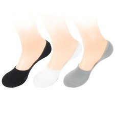 3 Pairs Women's Rayon Bamboo Fiber No Show Invisible Sock Liner BambooMN XL