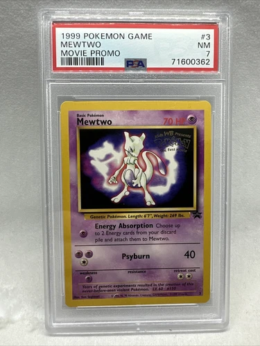 2000 Pokemon Game Black Star Promo MEWTWO #12 PSA 7