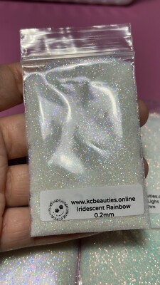 Iridescent White Glitter Hex Snow White pink blue sheen Nail Art US seller 