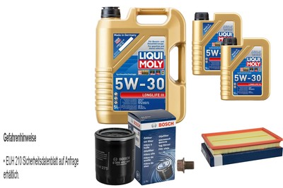 BOSCH Inspektionspaket 7 L Liqui Moly Longlife 3 5W-30 für Nissan Maxima/Maxima