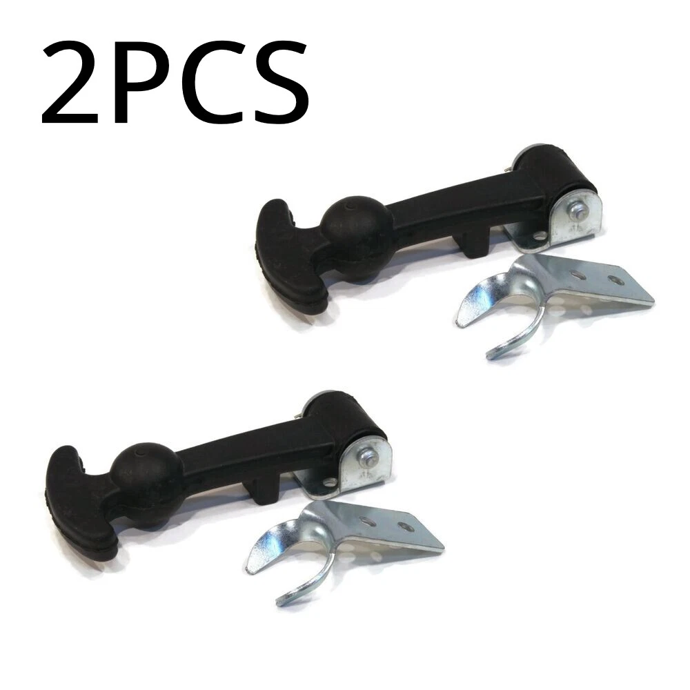 2PCS Hood Hold Down Latch Kit with Steel Mount & Rubber Easy Grip Handle