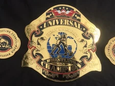 WWC UNIVERSAL HEACY WEIGHT CHAMPION REPLICA BELT 4MM THICK BRASS PLATES