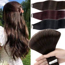 THICK Glue Tape On Extensions Seamless Skin Weft Full Head 200G Real Human Hair