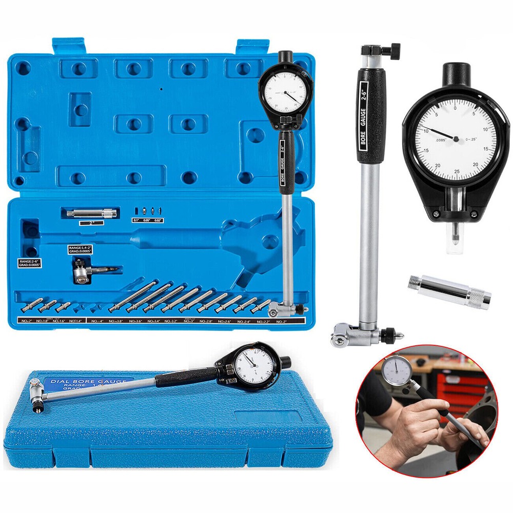 Precision Dial Bore Gauge Set 1.4-6 Inch for Engine Cylinder Measurement 52-646-400-0