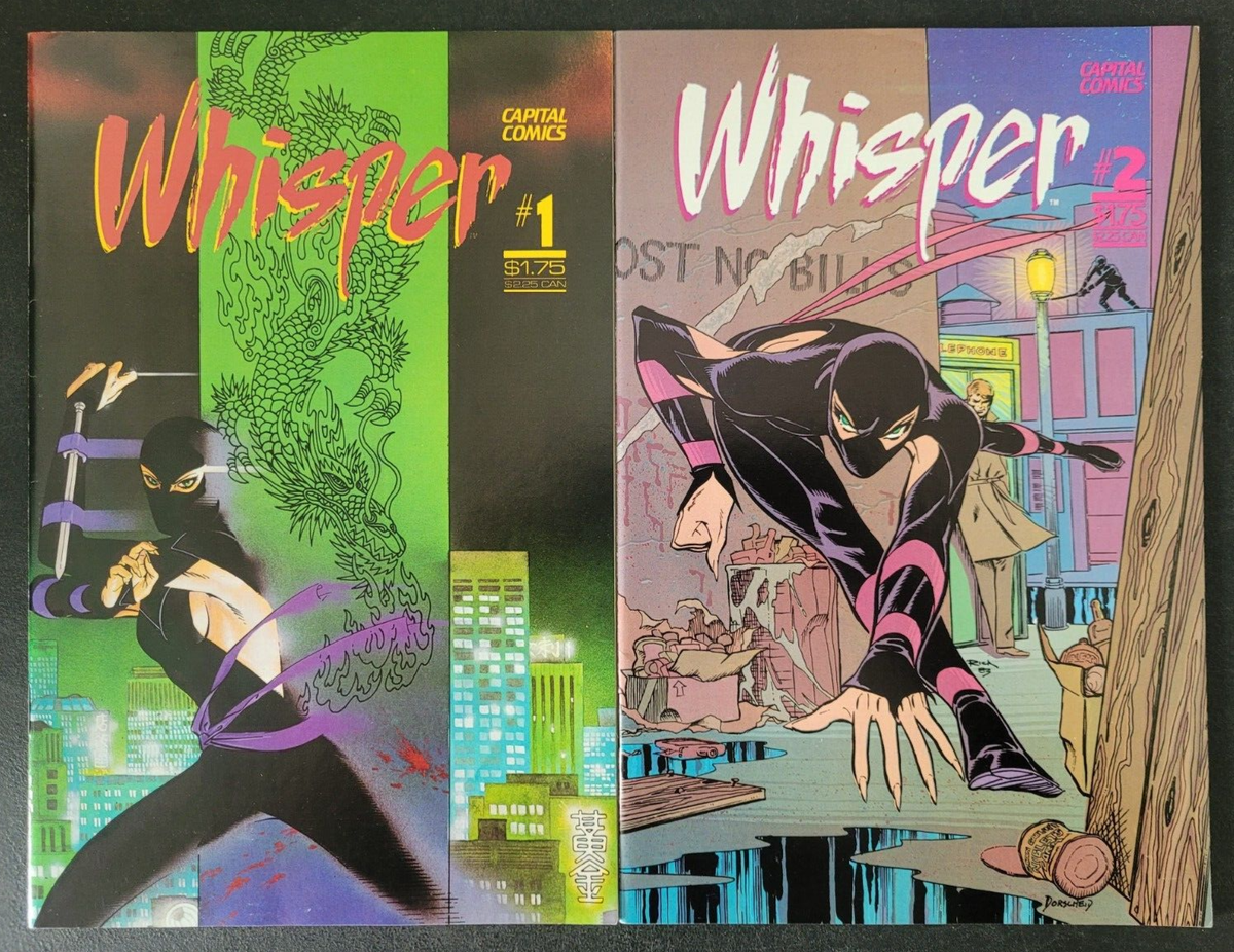 WHISPER #1 &amp; 2 (1983) CAPITAL COMICS STEVEN GRANT (PUNISHER)! RICH 