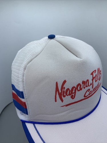 VTG Niagara Falls Canada Trucker Hat- 3 Stripe SnapBack - Foam And Mesh - Picture 3 of 15