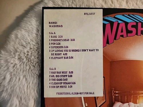Washrag Bang! Promo Sticker Vinyl 1ST 1973 BTL 1-0117 OG LP EX Soul Funk Rock - Picture 7 of 10