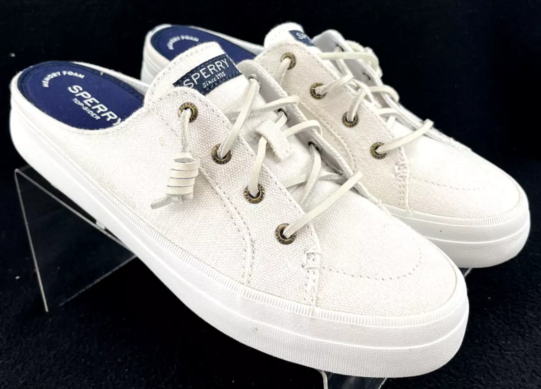 Sperry white deals canvas