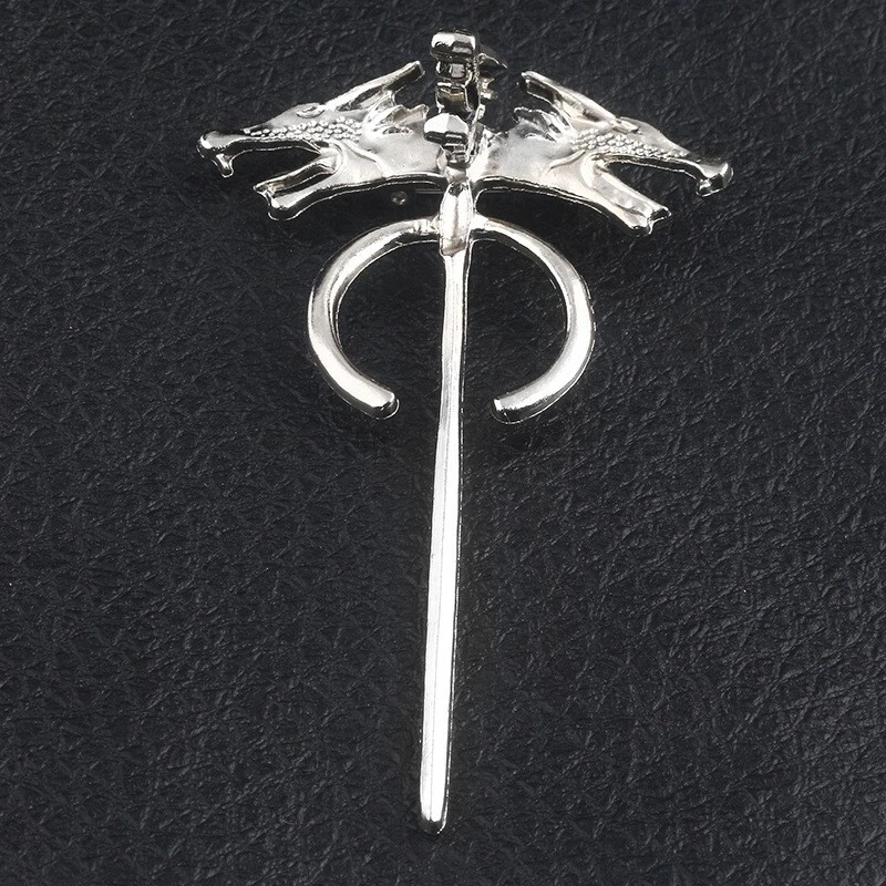 Game of Thrones Daenerys Targaryen Three Headed Dragon Lapel Pin Brooch Cosplay - Image 4 of 4