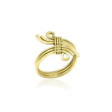 Plain 18k Gold Plated Crown Ring Handmade Brass Adjustable Ring Jewelry For Her