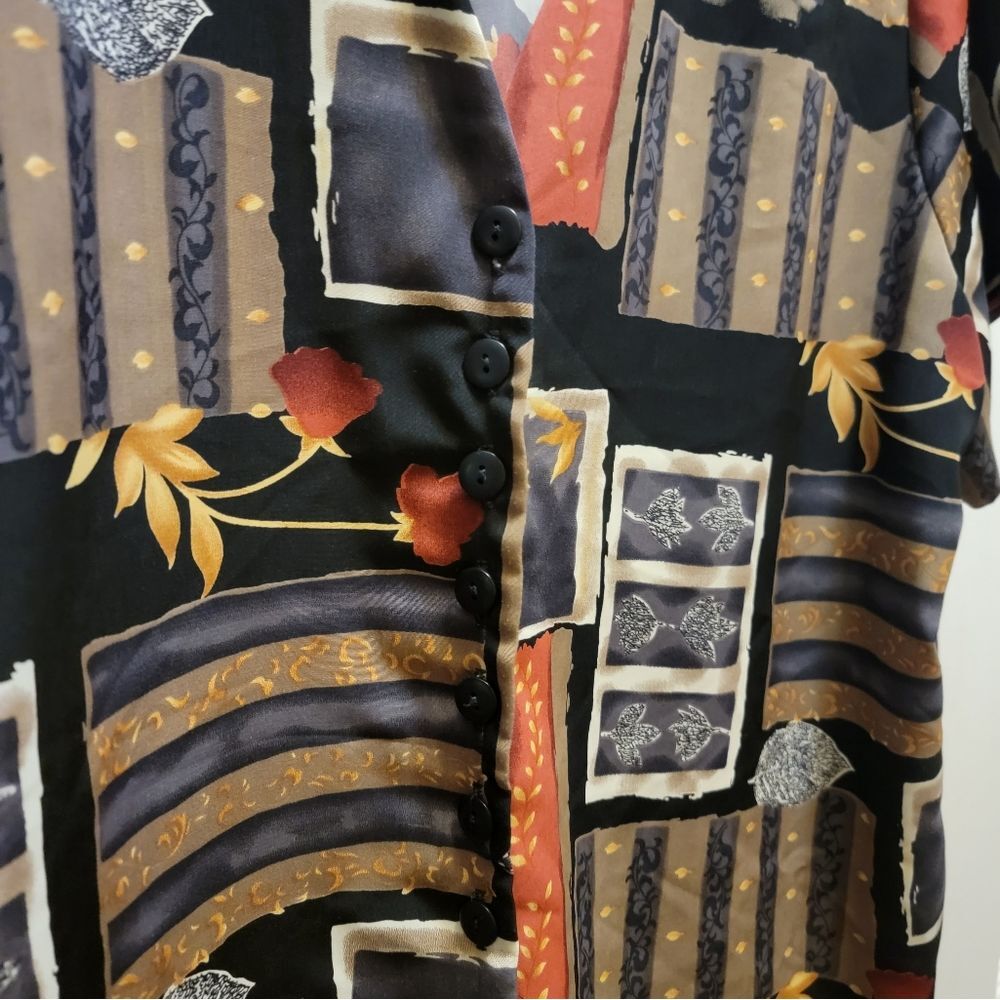 Front Button Blouse with Cap Sleeves - image 5