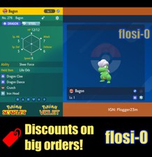 6IV Shiny Bagon Pokemon Scarlet and Violet