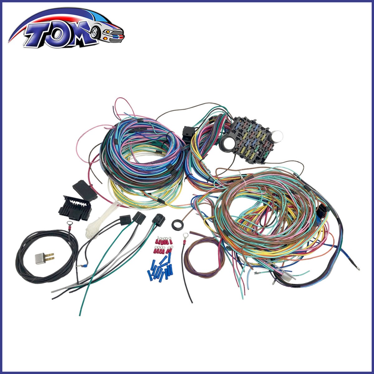 21 CIRCUIT WIRING HARNESS CHEVY MOPAR FORD HOTRODS UNIVERSAL EXTRA LONG WIRES - Foto 8