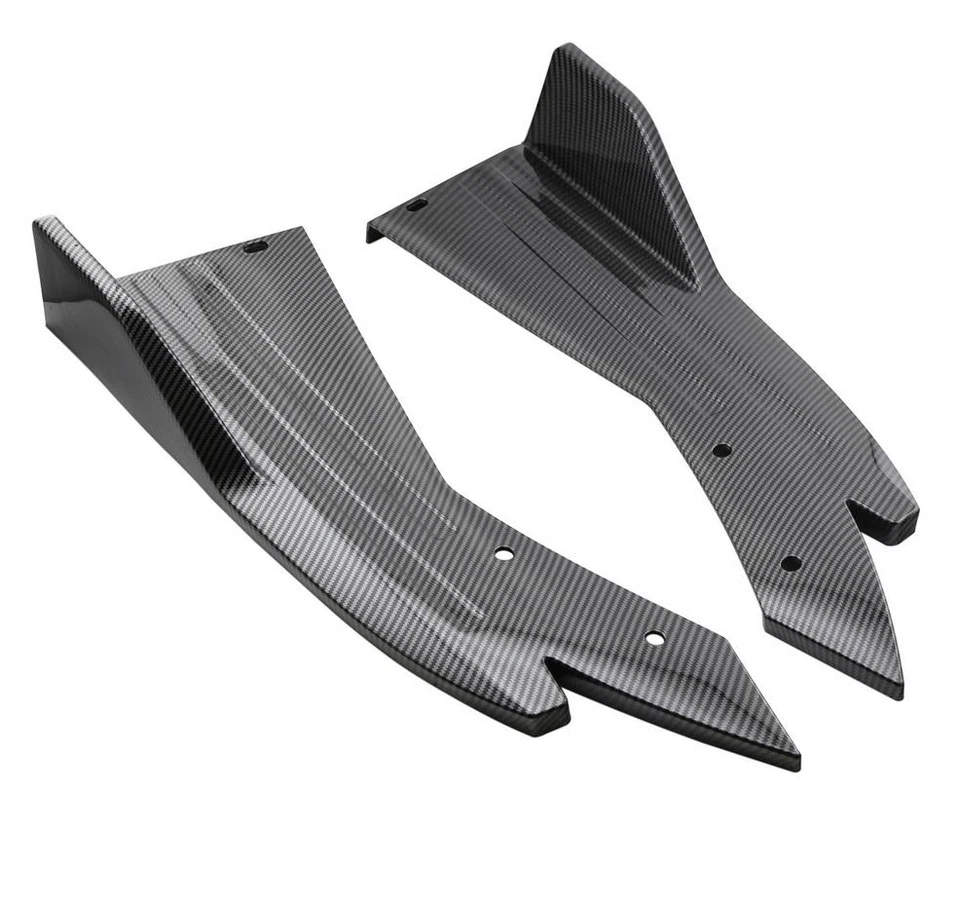 Kit de cuerpo de alerón de faldón lateral protector canard difusor de labios parachoques trasero*2 Foto 3 de 4