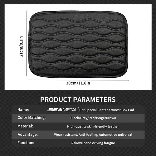 5-Color Universal Car PU Leather Armrest Cushion Pad Seat Box Cover Protector - Picture 3 of 16