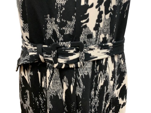 NWT Women's AB Studio Black White Cowl Neck Dress Sz 12 - Picture 6 of 9