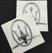 2x Car Side Fender Emblems For Maserati Badges Decals  Styling Accessories