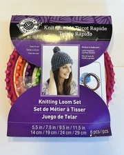 Loops & Threads Knit Quick Circular Knitting Loom Set 5.5" 7.5” 9.5” 11.3”