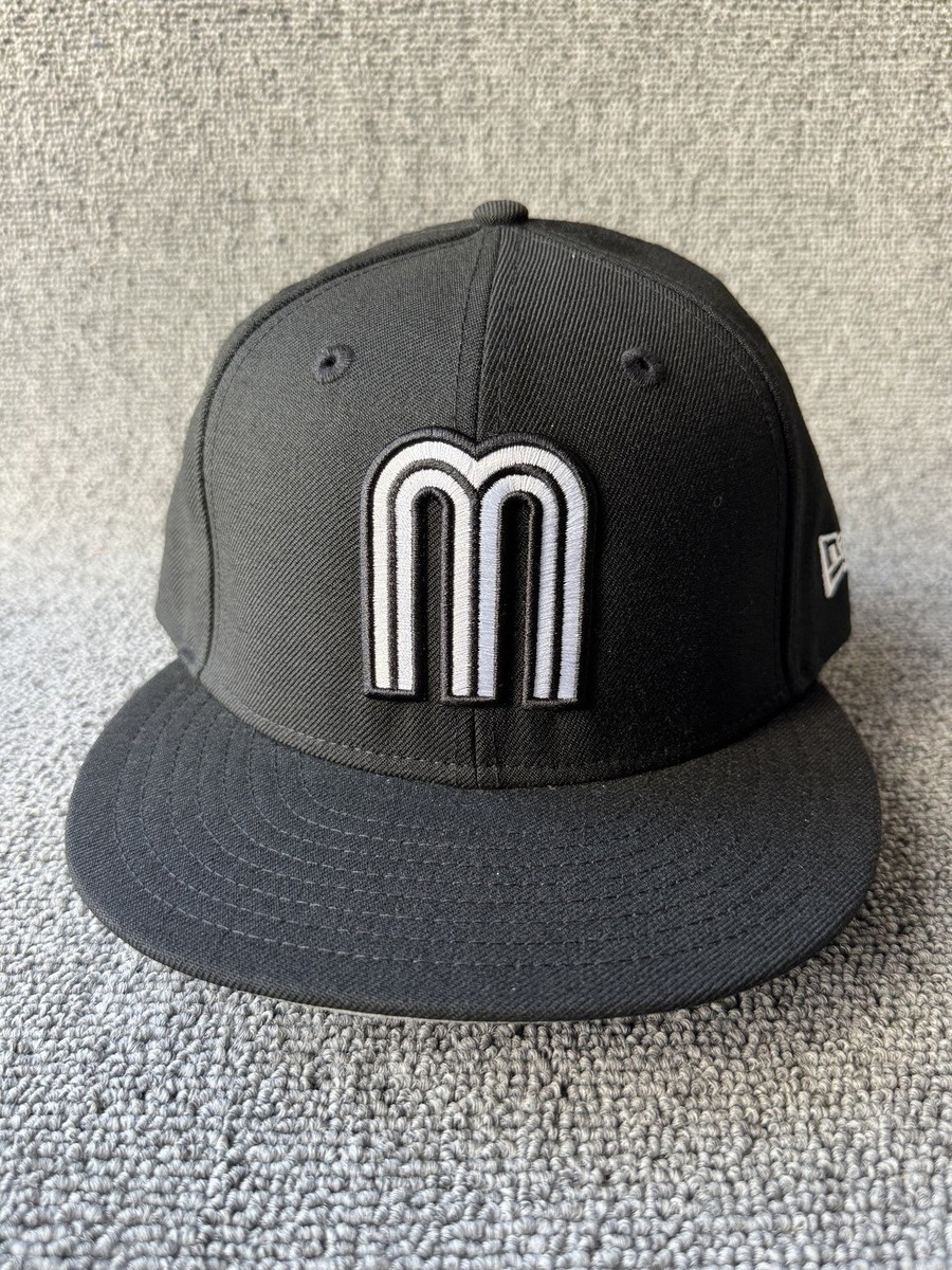 New Era Mexico Baseball 59FIFTY Fitted Black 7 1 4 Flat Brim Hat