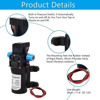 Pompa Acqua 12V Autoadescante - 116PSI, Pressostato Incorporato | Per Camper, Giardino, Barche - Foto 14