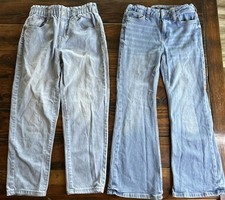 Girls Jeans Size 11/12 Blue Jeans Light Wash Forever 21 Kids Cat Jack Lot of 2