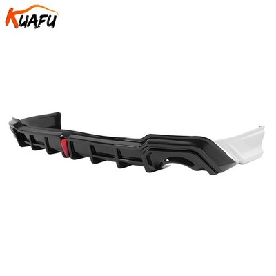 Rear Diffuser + White Corner Spats W/LED For 2022-2026 Honda Civic Sedan 4Dr