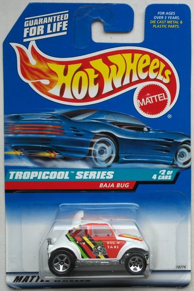 Hot Wheels Vw Volkswagen KäFer Baja Bug Beetle Weiß Bug N Taxi Neu/Ovp Us-Card-image