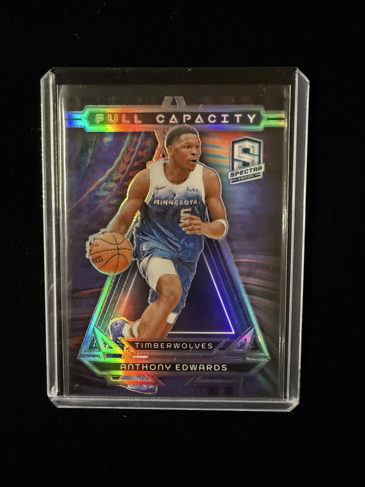 2023 Spectra Prizm Full Capacity #23 Anthony Edwards SP Timberwolves
