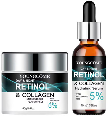 2Pcs Day and Night Daily Nourishing Facial Care Kit for Deep Hydration,Collagen