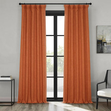 - Faux Linen Curtains for Living Room 1 Panel - 50W X 96L - Textured Room Dark