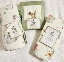 Pottery Barn Kids Disney Baby 4 Pc Set, Blanket, Bib  Burp, Sheet -Retail 147