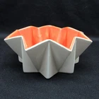 New ListingRed Wing Prismatique 791 Ceramic Planter pot bow in orange and white rare